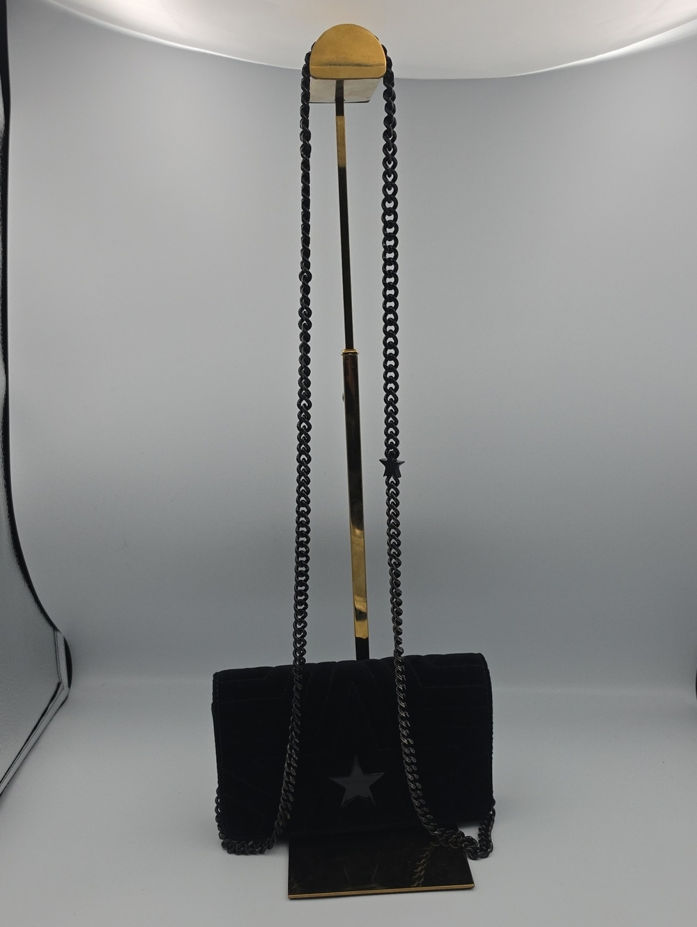 Stella McCartney Black Velvet Star Gun Metal Flap Small Crossbody (EUC)🖤💫🖤